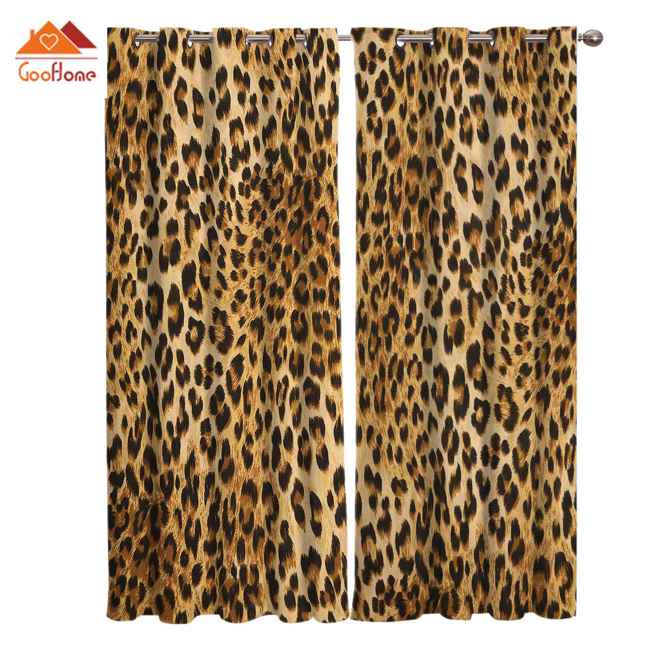 Wild Animald Leopard Window Curtains Living Room Outdoor Fabric Drapes Curtain Home Decor