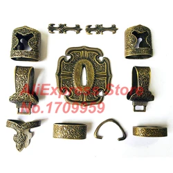 Exquisite A Set Fitting Kirsite Tsuba For Japanese TaChi Saber Knife Wakizashi Sword Samurai Katana Handmade DIY Accessory