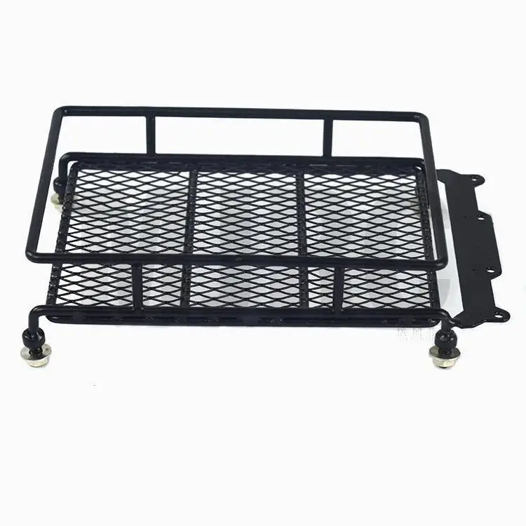 1/10 RC Car Rock Crawler Metal Roof Rack Luggage Carrier with LED Lights Bar for TAMIYA D90 CC01 AXIAL SCX10 RC Luggage Rack