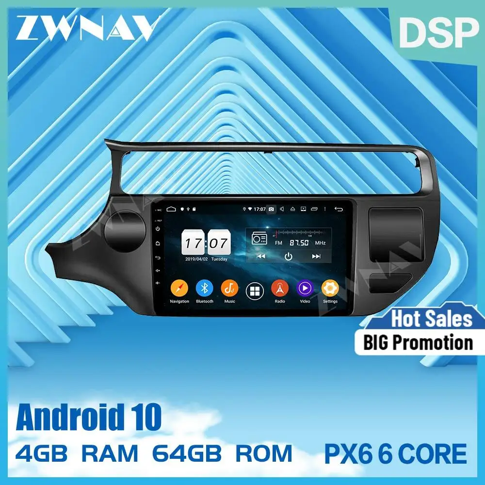 2 din PX6 IPS touch screen Android 10.0 Car Multimedia player For KIA RIO K3 2015-2019 car audio radio stereo GPS navi head unit