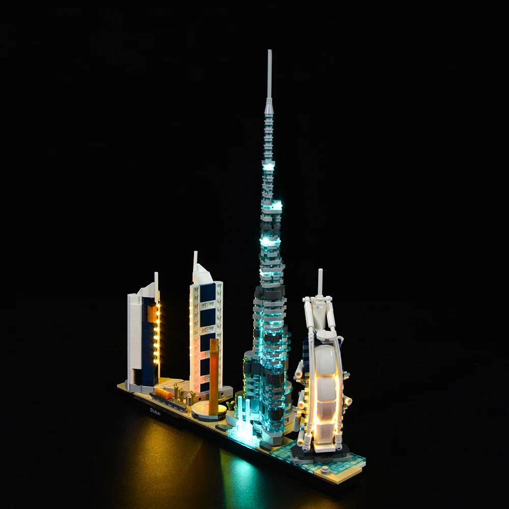 LED Light Kit For 21052 Architecture Dubai Skyline Collection DIY Model Toys Set (Not Included Building Blocks)