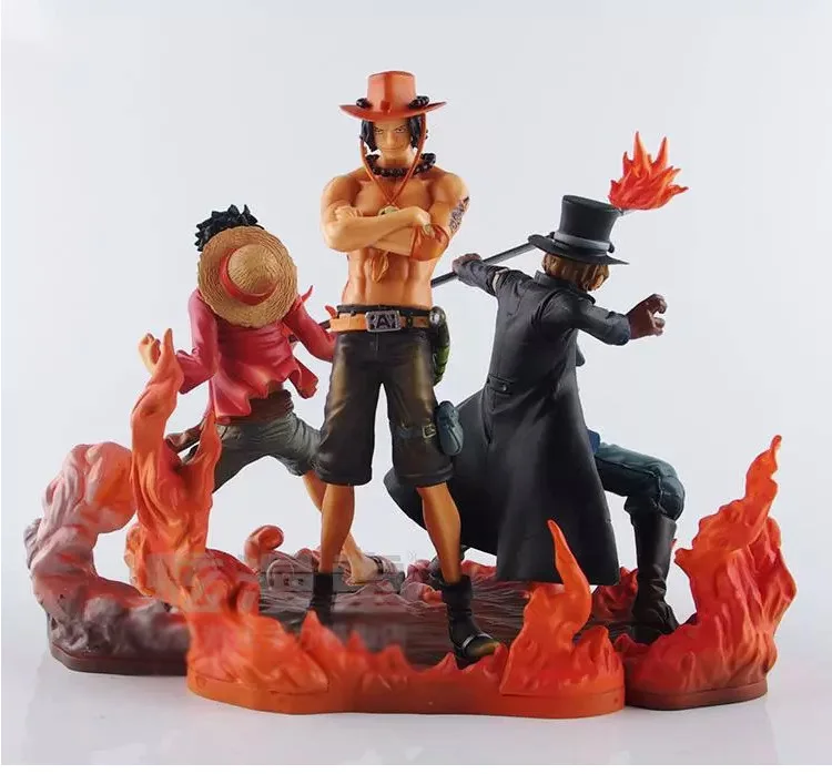 3 Stks/set Een Stuk Dxf Brotherhood Ii Luffy Ace Sabo Pvc Action Figure Toys 14-17Cm