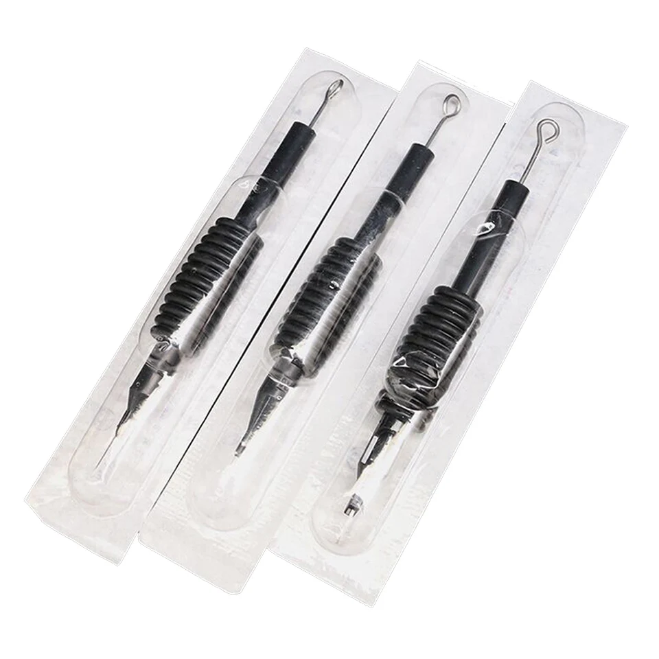 10pcs/lot Disposable 19mm Tattoo Handle Needle Cartridge Sterilized Tattoo Grip Needle Tool Tip Machine RS RL RM M1 M2 F