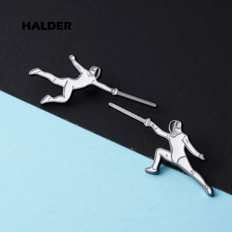 HALDER Sports Brooches Fencing Pwrestling Enamel Accessories Brooches Lapel Pin backpack Costume Badge Jewelry Gift Wholesale