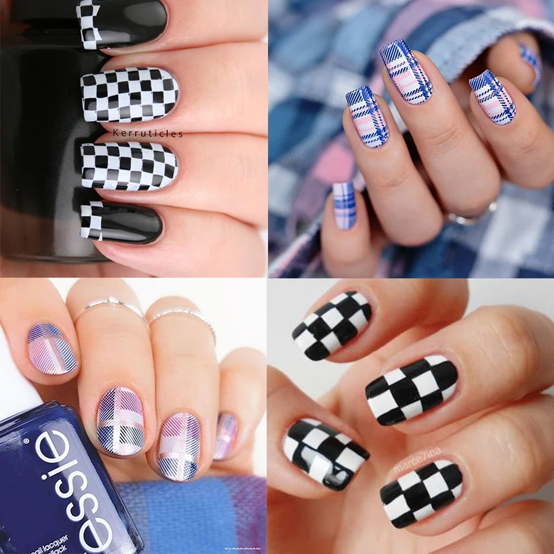 PICT YOU Plaid Check piatti per timbri per unghie Xmas Tiger Zebra modello in marmo piatti per immagini per Nail Art modello per Stencil per stampa unghie