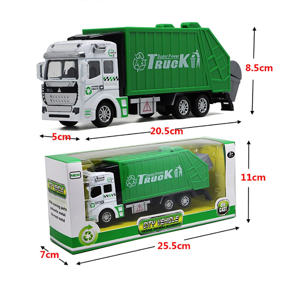 High quality 1:48 Garbage Truck Toy Car As Birthday Present Educational Clean Trash Car Kids Toys Gifts