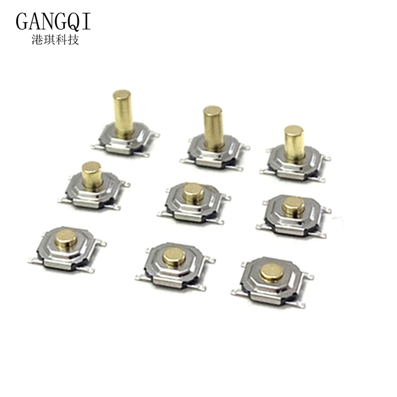 50PCS/LOT SMD 4*4*1.5MM~7MM 4X4X1.5MM~4.3MM Tactile Tact Push Button Micro Switch Momentary Push Button Copper Head