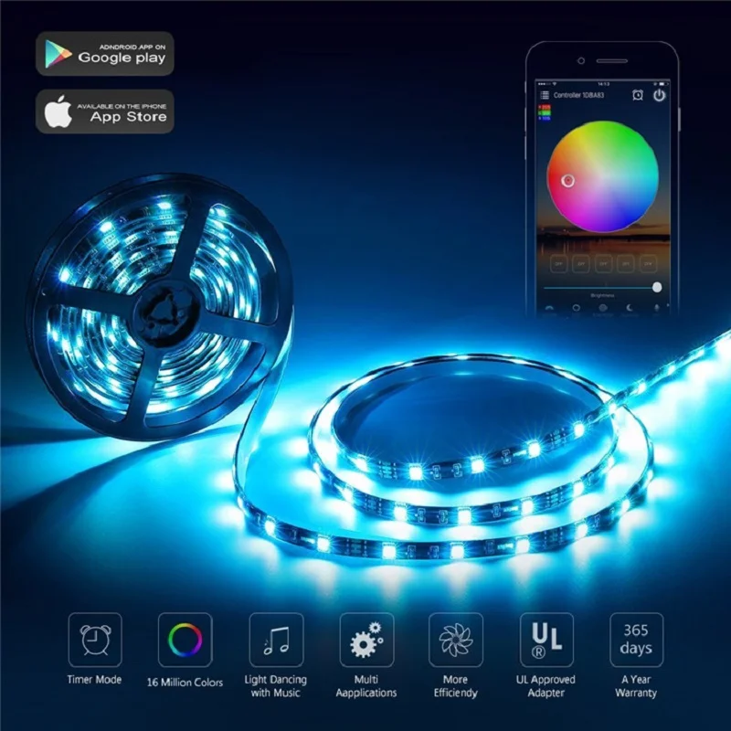 

Ленточный светильник RGB 5050 RGBWLED в полоску Smart WIFI контроллер 5M10M Luces Рождественский светильник s для гирлянды праздничное свадебное украшение