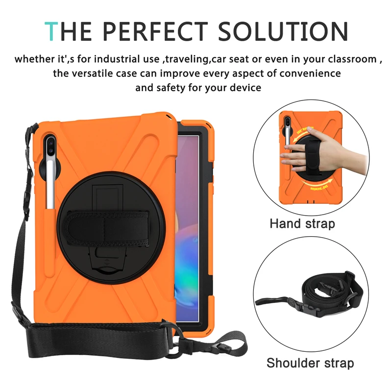 

Kids Tablet Silicone Case for Samsung Galaxy Tab S6 10.5 2019 T860 T865 360 Degree Cover Shockproof Heavy Duty Hand Stand Holder