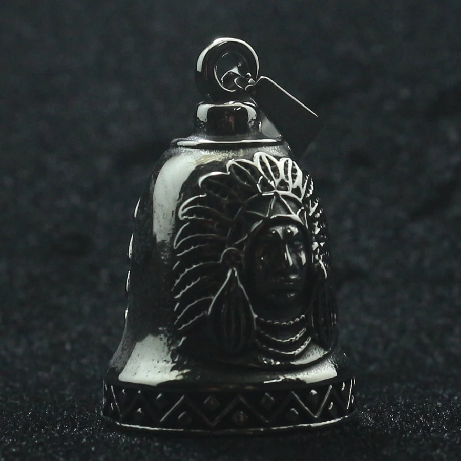 Unisex 316L Stainless Steel Cool Tribe Tibet Vintage Chief Newest Bell Pendant