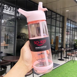 550ml/800ml/1000ml Sports Water Bottle With Straw Portable Sport Fitness Bottles Cute Kids Baby Drinkware Waterbottle