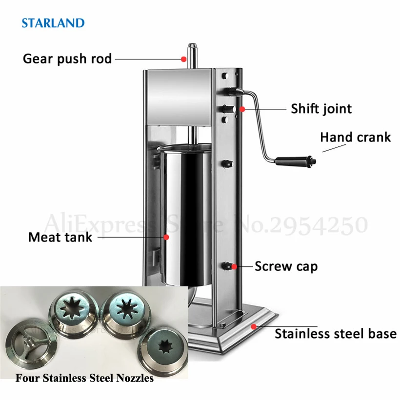 Máquina de extrusión Manual de Churros de acero inoxidable, sistema de alto Torque duradero y usable, ahorro de trabajo, 5l