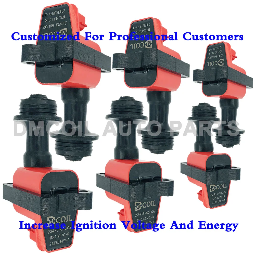 

6 PCS RED IGNITION COIL FOR IGNITION COIL FOR NISSAN SKYLINE GTR Coupe STAGEA GLORIA XI CEFIRO 2.5L 1990-2004 22433-60U02