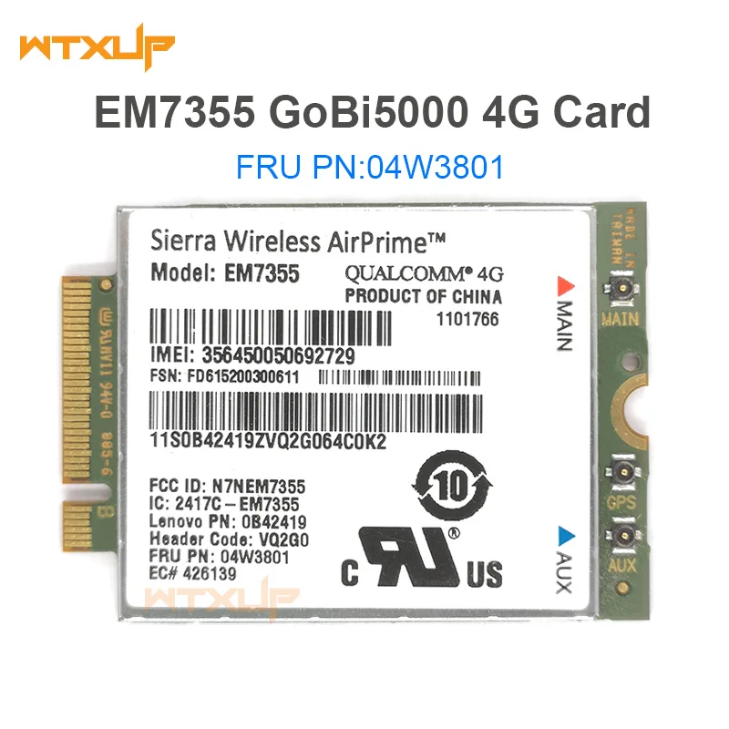 Sierra Gobi5000 EM7355 LTE HSPA + 42 Мбит/с NGFF Card 4G модуль для Lenovo Thinkpad T431s T440 T440s T440p T540P W540 X240