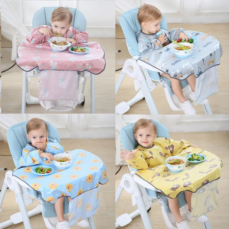 KLV Newborns Bib Table Cover Baby Dining Chair Gown Waterproof Saliva Towel Burp Apron Food Feeding Accessories