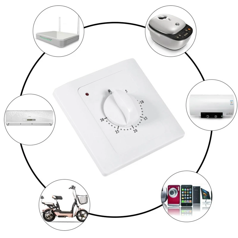 Top Deals Ac 220V 10A 30Min Countdown Timer Schakelaar Elektrische Digitale Tijd Plug Schakelaar Timer Socket Knop stijl Mechanische