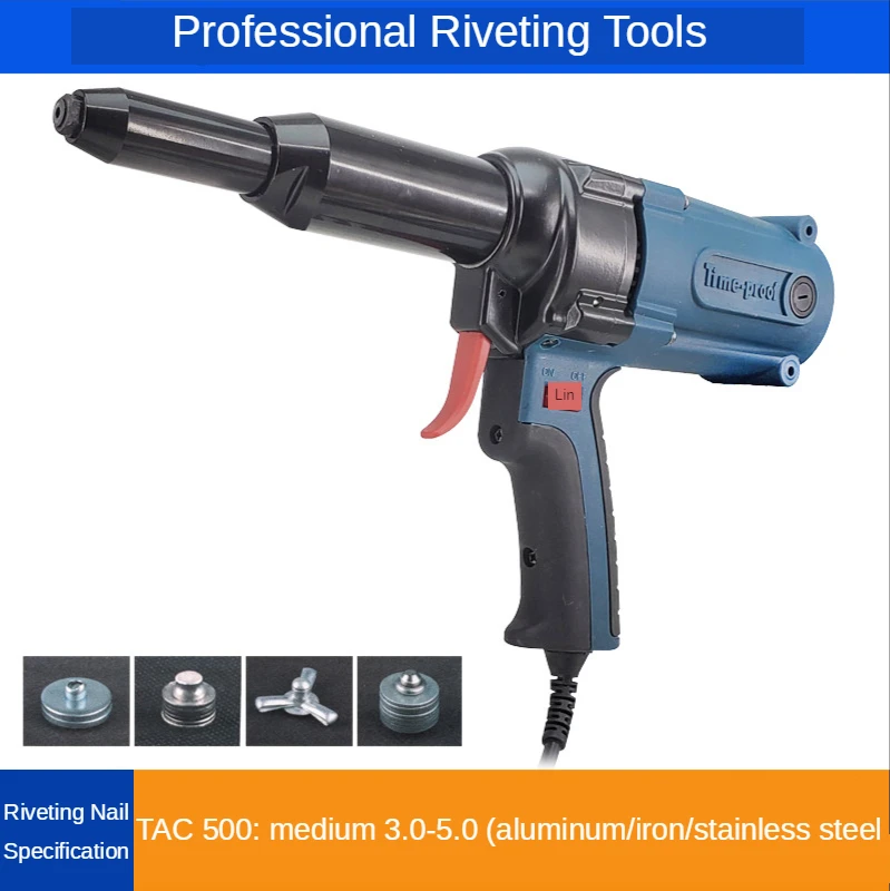TAC500 Electric Blind Riveter Gun Riveting Tool Kit Set 220V 400W 8000N