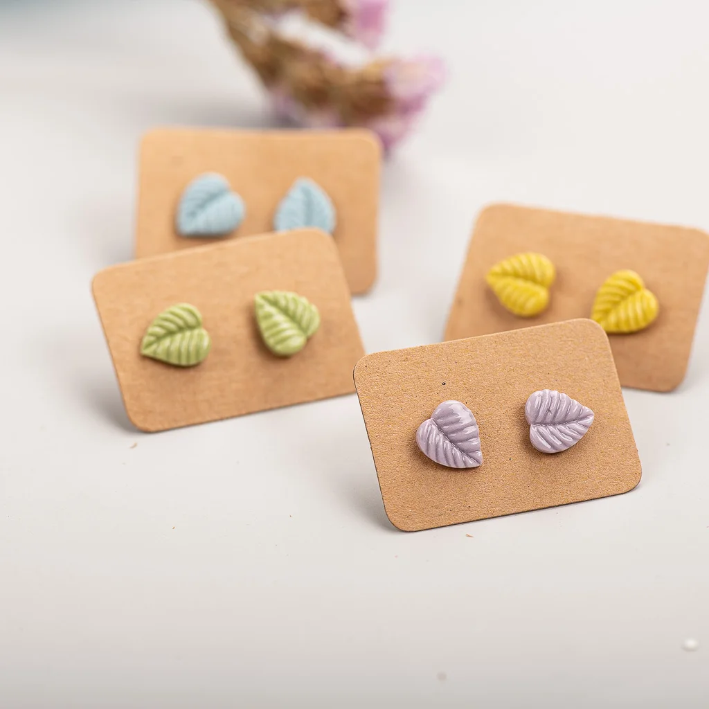 Multicolor Deixa Brincos De Cerâmica, Elemento Floresta, Requintados Acessórios De Porcelana, Atacado, # LY214