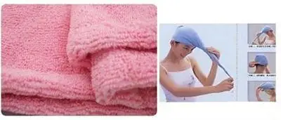 Absorbent Microfiber Towel Turban Hair-Drying Quick Dry Shower Caps Bathrobe Hat Hair Wraps For Women Random Color 21*51cm