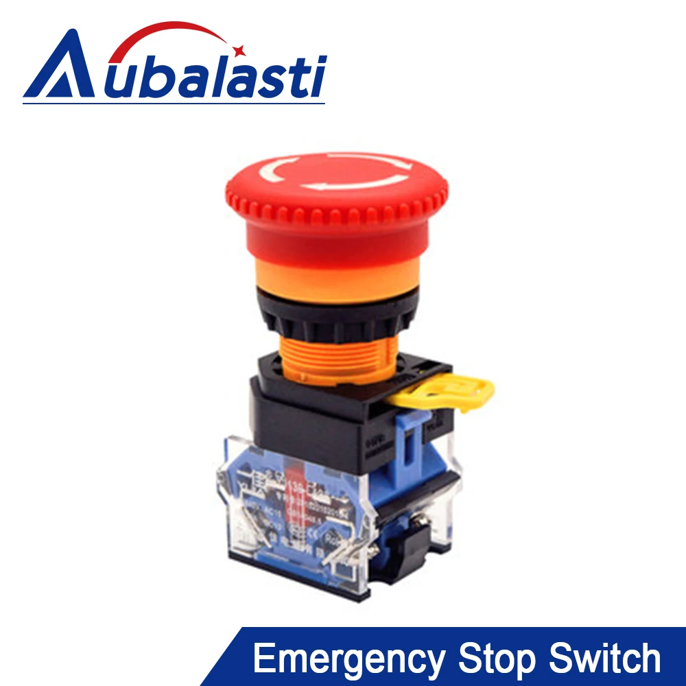 

Aubalasti Emergency Stop Switch 10A Button Switch Open and Close Self-Locking for for Laser Engraving Machine Parts