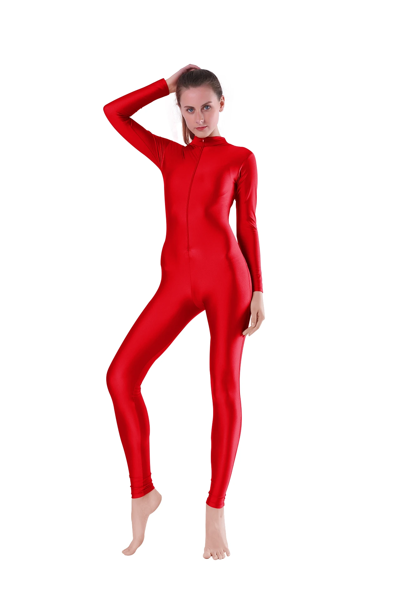 SPEERISE ผู้หญิงเต็มรูปแบบแขนยาว Spandex Unitard Bodysuit ผู้ใหญ่คอเต่า Zentai บัลเล่ต์ละตินโยคะเต้นรำ