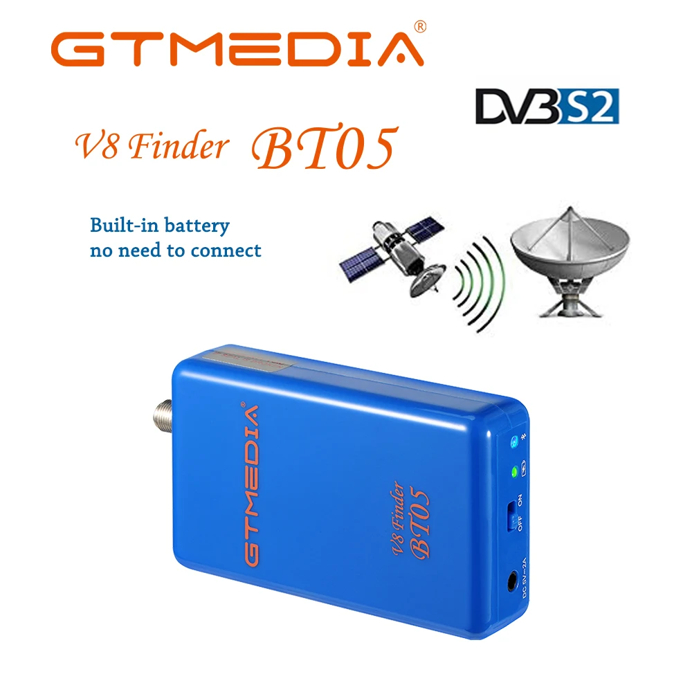 GTmedia V8 Finder BT05 BT03 DVB S2 Satellite Finder Support Android and Ios System 1080p Bluetooth Sat Finder li-on Battery