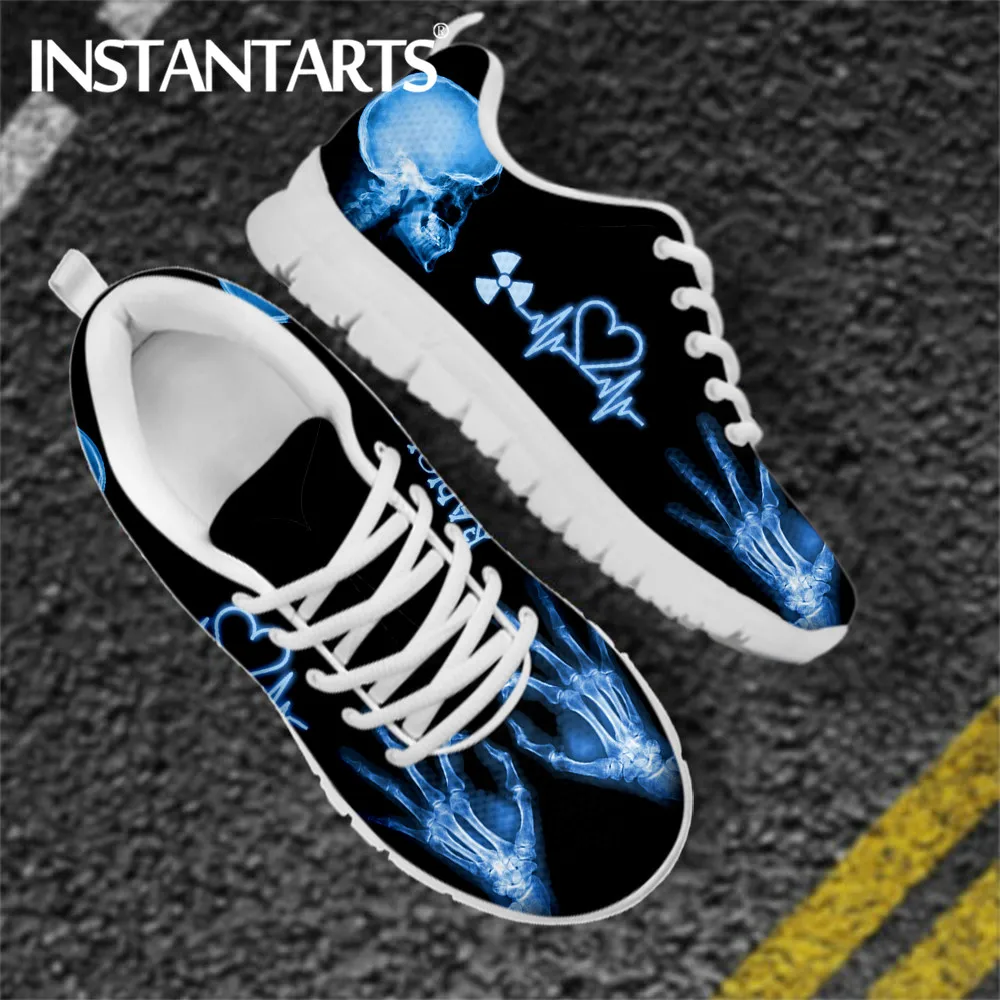 INSTANTARTS Mesh Sneakers Women Shoes Radiologic Technologist Blue Print Casual Ladies Lightweight Flats Footwear Zapatos Mujer