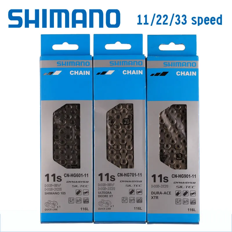 SHIMANO 11 Speed Chain CN-HG601 HG701 HG901 łańcuch rowerowy górski 116 linki z oryginalnym pudełkiem magiczna klamra szpilki droga część rowerowa