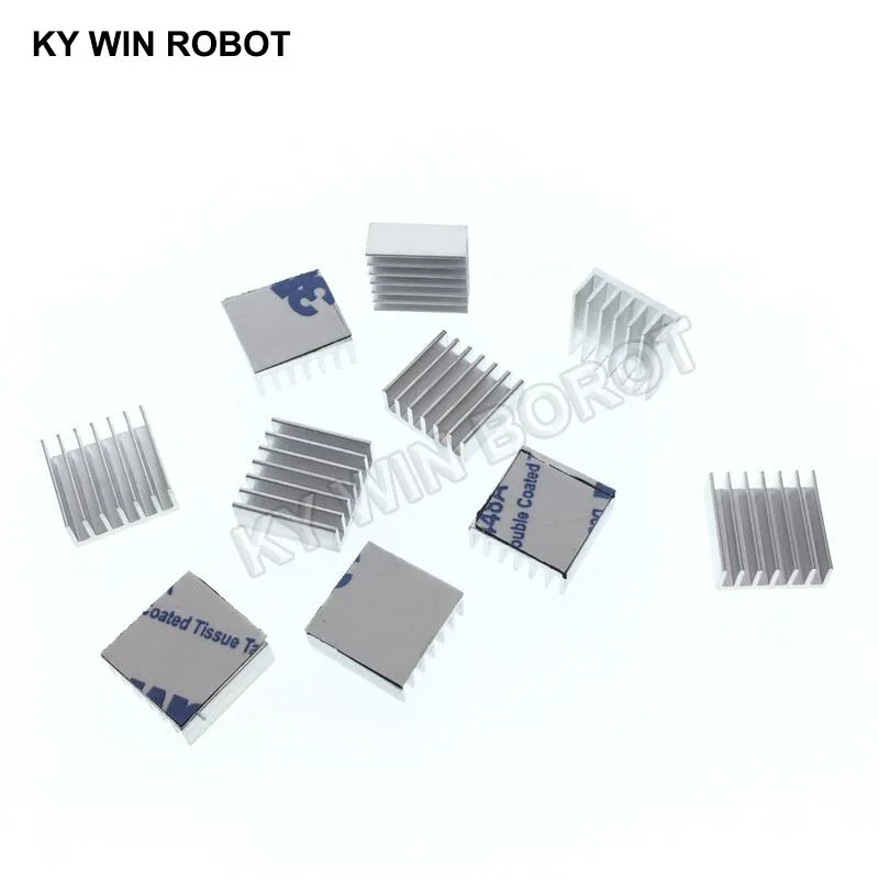 5Pcs Mini Adhesive Aluminum Radiator Heatsink Heat Sink 14x14x6mm Cooler For 3D Printer Stepper Motor Driver VGA RAM LED IC