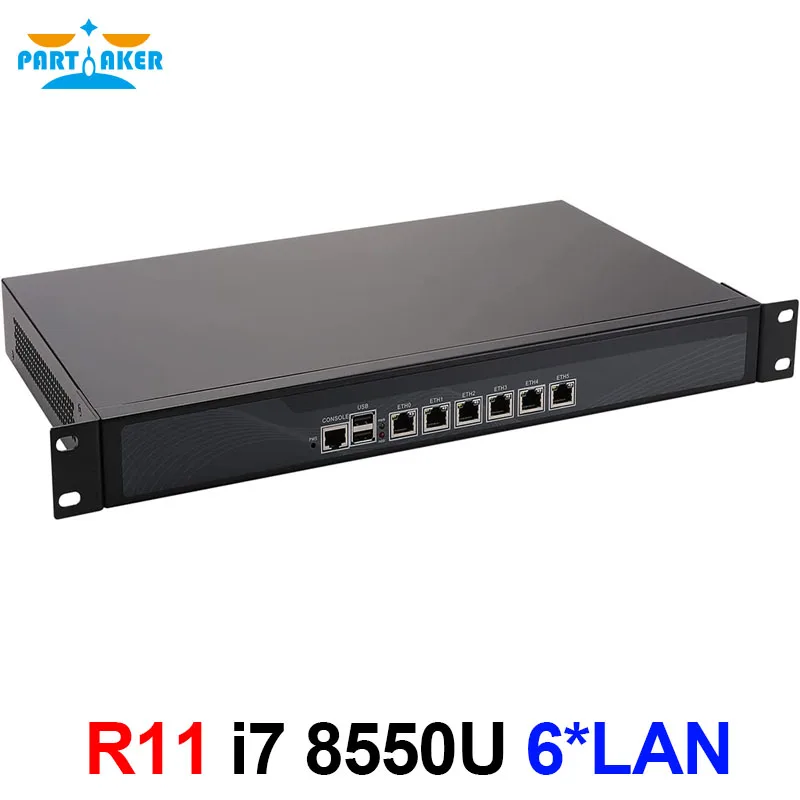 1U Rackmount I7 8550U Network Server with 6 Intel Lan PC Firewall Router PfSense AES-NI DD-WRT m0n0wall Openwrt OPNsense pfSense