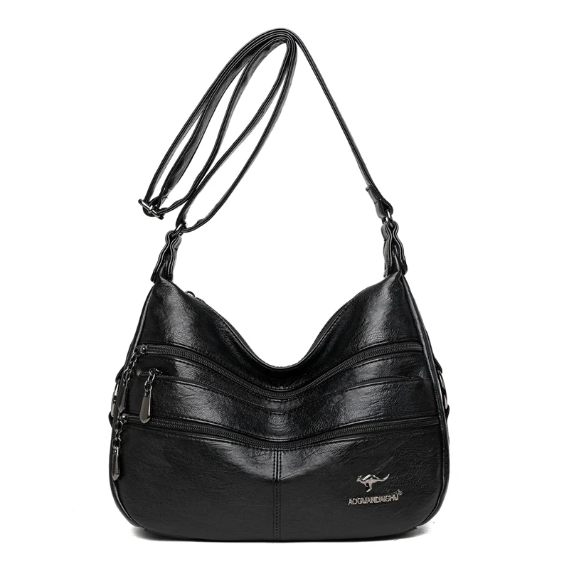 High Quality Women New Fashion Styles Designer Handbags Multi-pocket Shoulder Bags Soft PU Leather Casual Messenger Bag