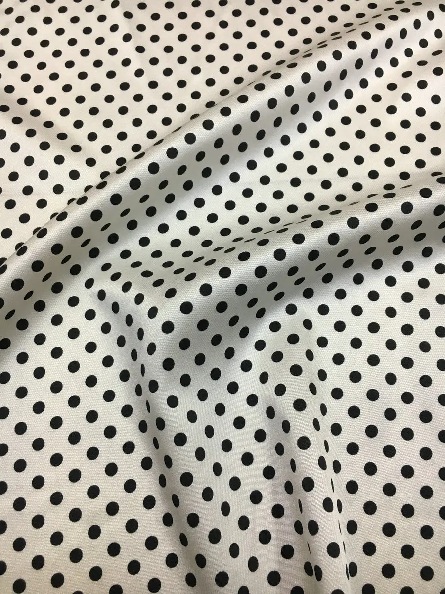 5-color polka dot stretch silk fabric twill printed sewing fabric for dress