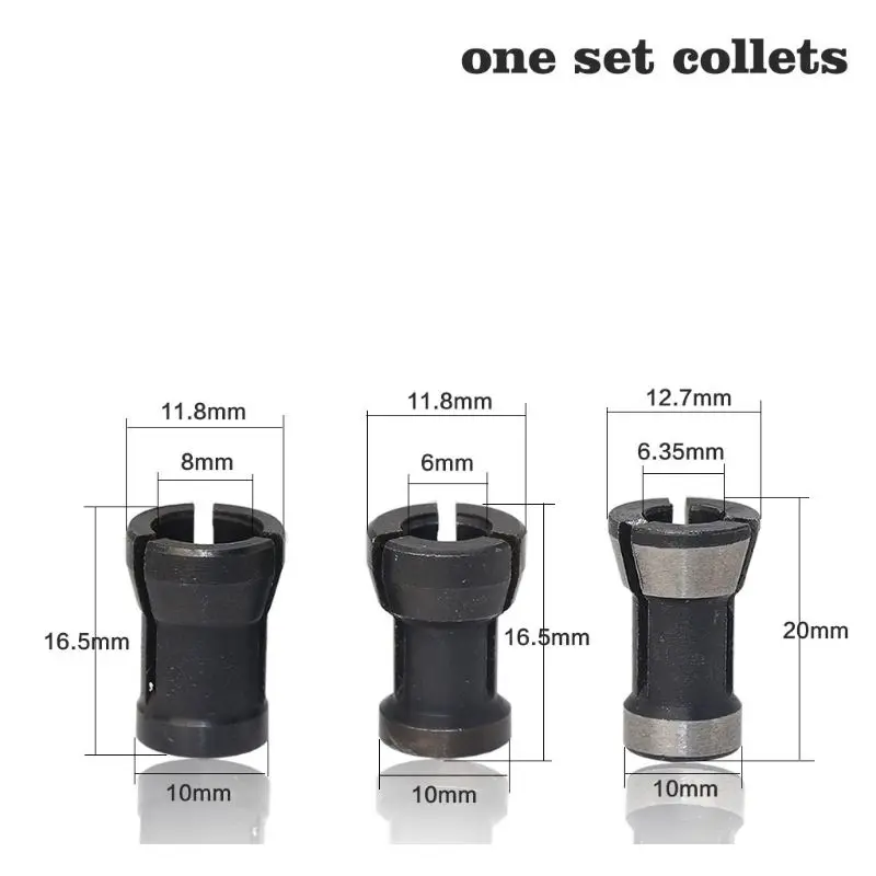 3 teile/satz 6mm 6,35mm 8mm Holzbearbeitung Router Bit Gravur Fräser Spannfutter