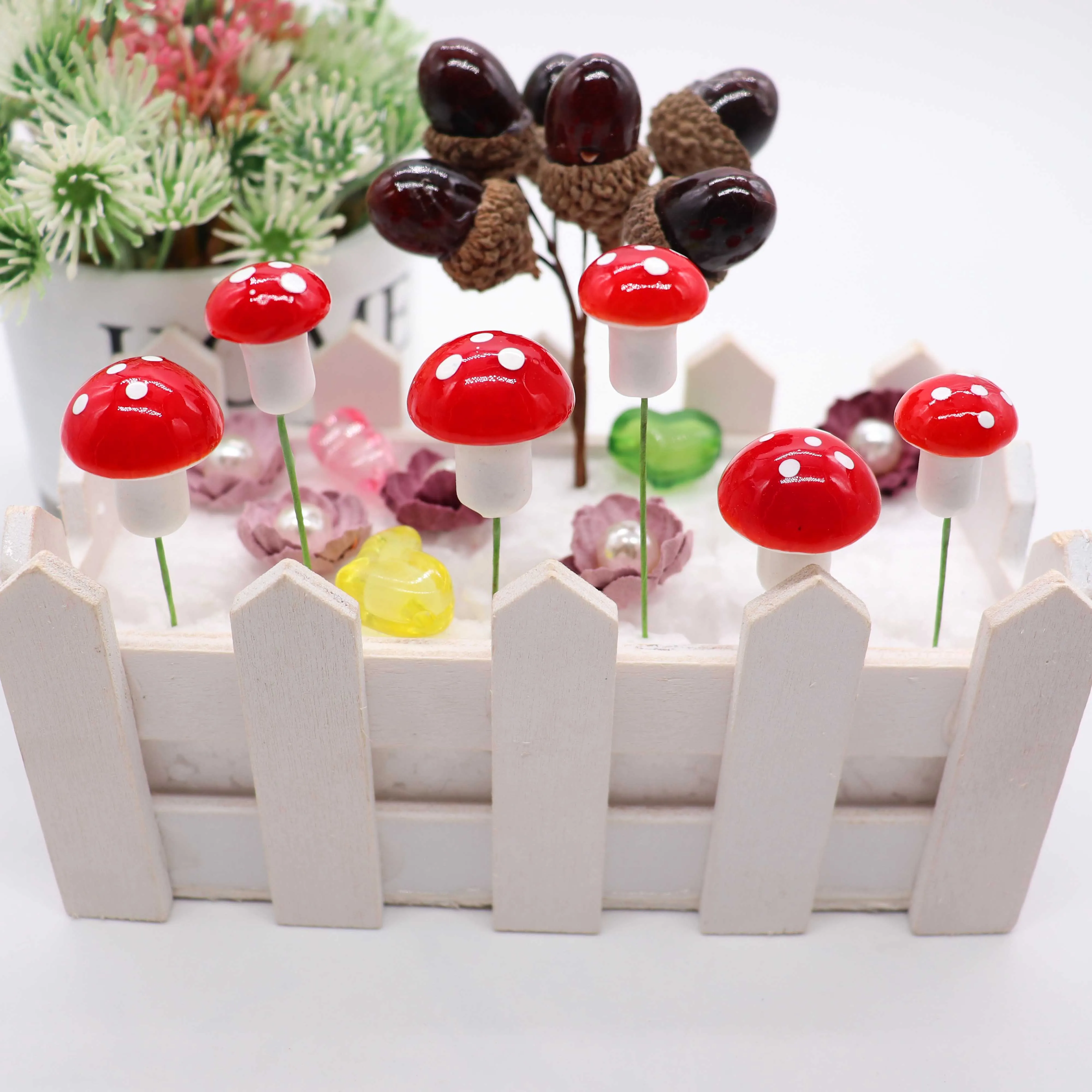 10pcs Mini Foam Mushroom Artificial Plant Flowers For Wedding Fungus Decoration DIY Wreath Gift Scrapbooking Craft Bacterium