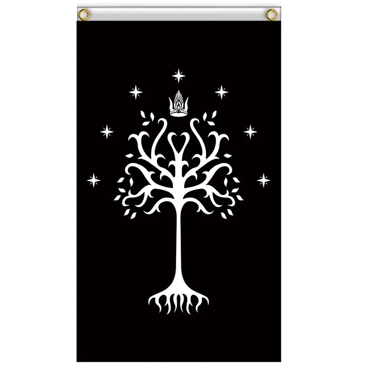 3\' x 5\' 90x150cm Lord Ring Horse Tree Banner Flag Astany White Tree of Gondor Tolk Wall Hanging Stark Home Party KTV Cosplay