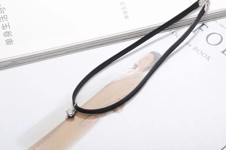 Trendy Shine Crystal Star Platinum Plated Ladies Choker Necklace Jewelry Women Short Rope Chains Drop Shipping Cheap
