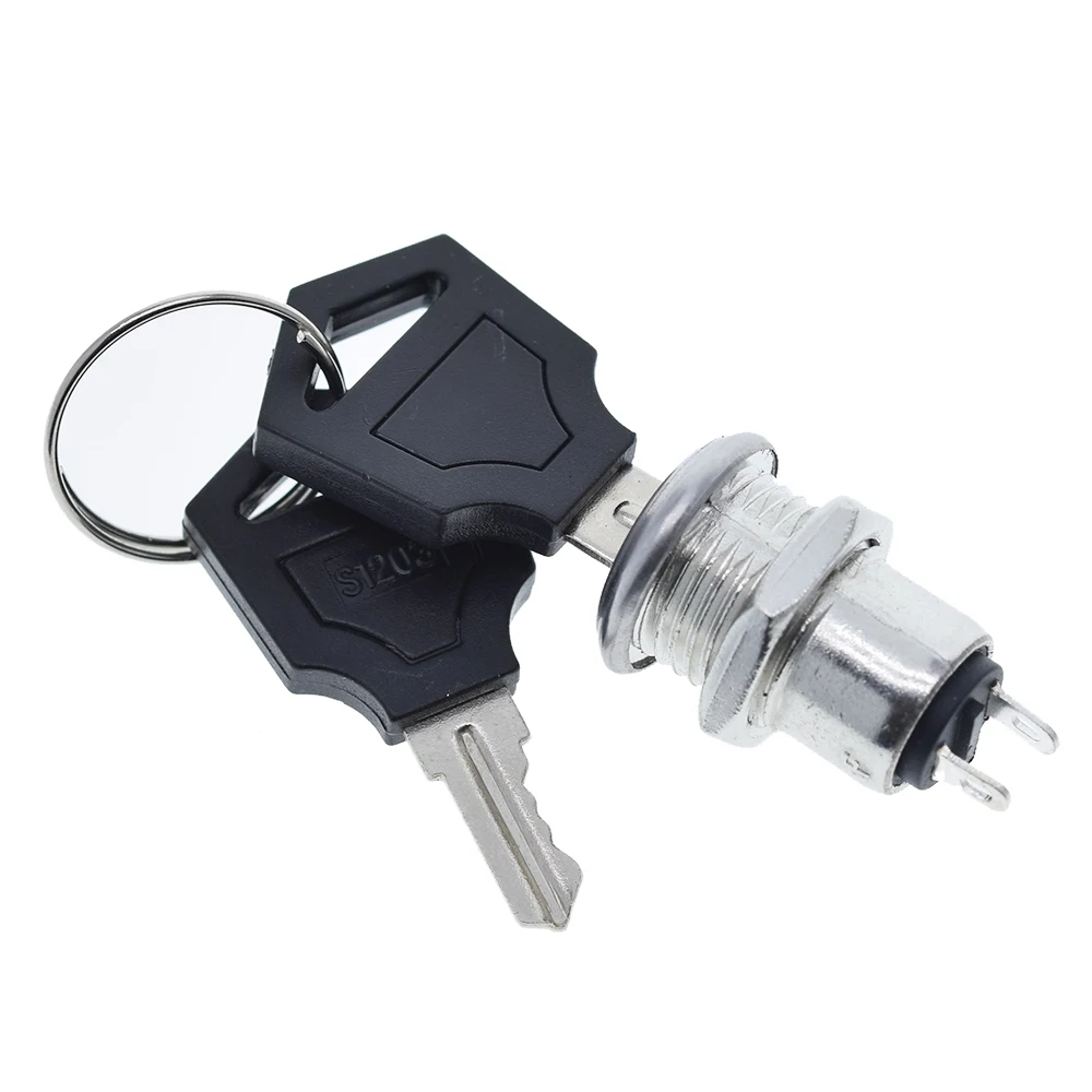 12mm Edelstahl Elektronischer Schlüsselschalter EIN/AUS Verriegelungsschalter Telefonsperre Sicherheits-Netzschalter 12*21mm S1203 2PIN 2 Schlüssel – Detail 6