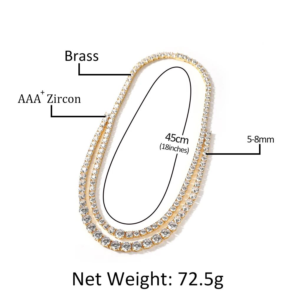 UWIN Stacked Tennis Chain Necklces for Women 2 Layers Iced Out CZ Tennis Chain Luxury Fashion Hip Hop Jewelry for Gift