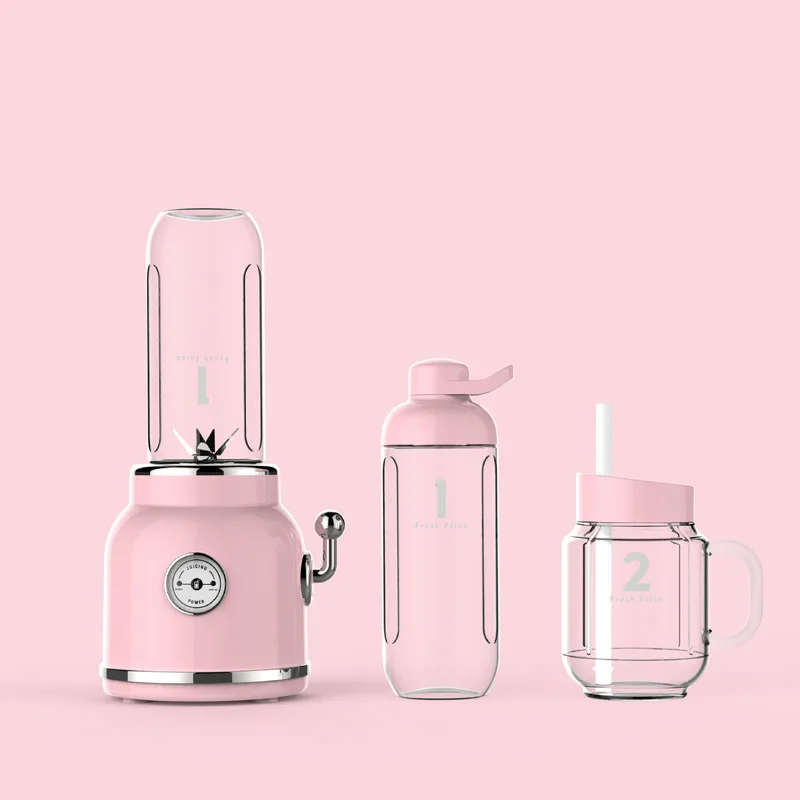 Exprimidor de frutas eléctrico de mano, licuadora portátil, exprimidor multifunción con cuchillos, herramienta de cocina