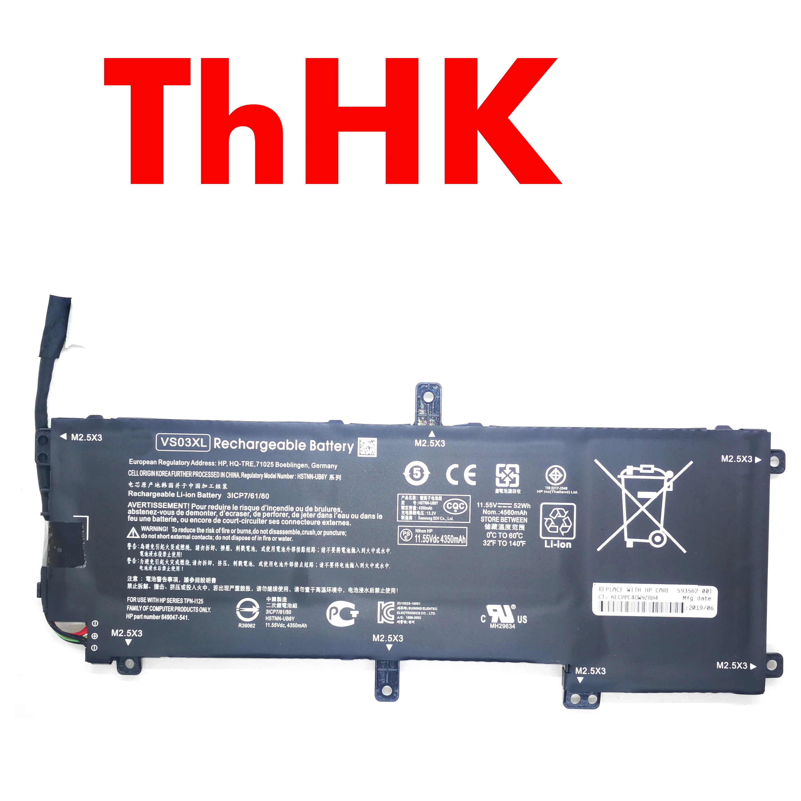 Genuine Original VS03XL VSO3XL 849047-541 HSTNN-UB6Y Laptop Battery For HP Envy 15-AS 15-AS014WM Notebook