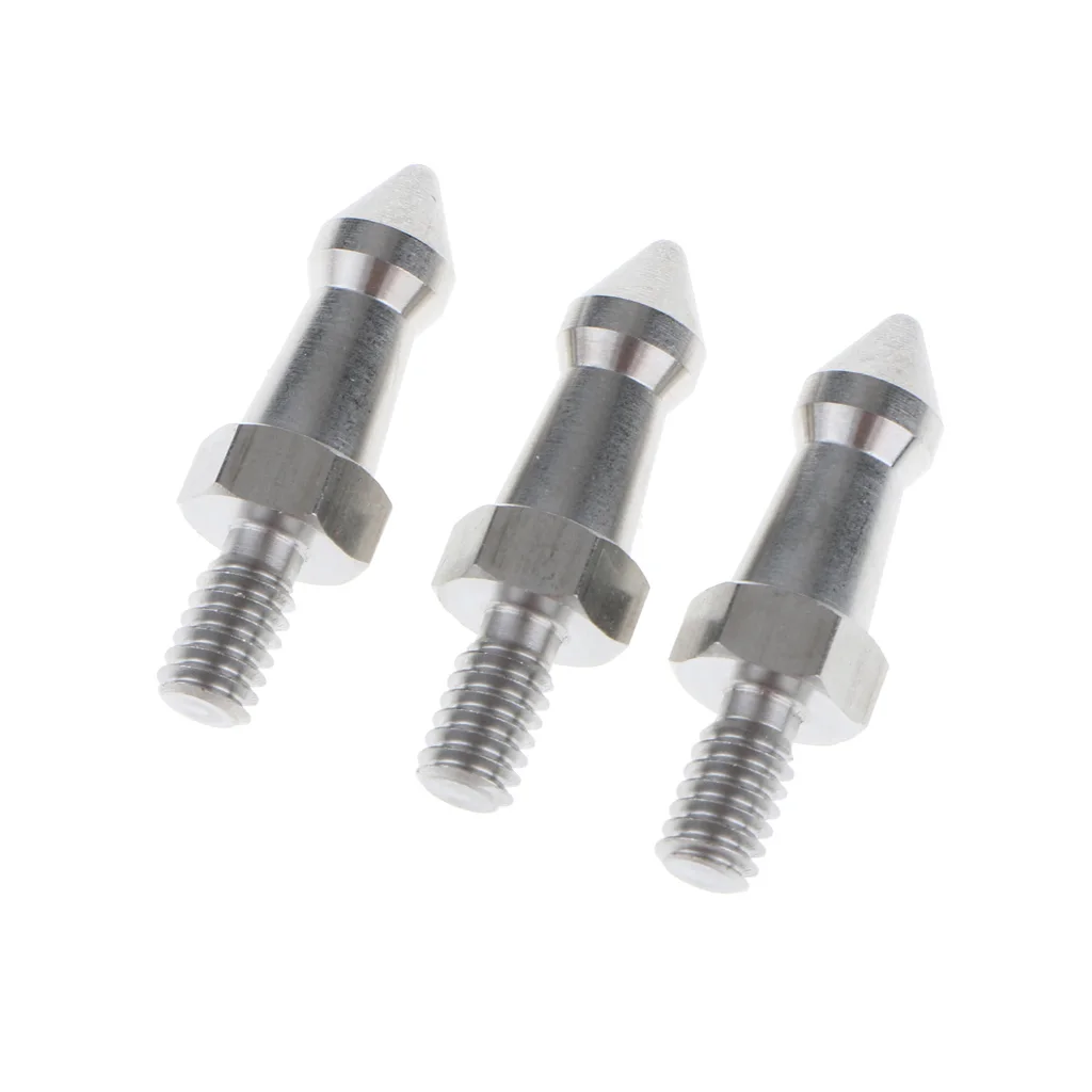 Stainless Steel 1/4 '' Thread Replacement Tripod Tips 3pcs Set for Benro Gizto