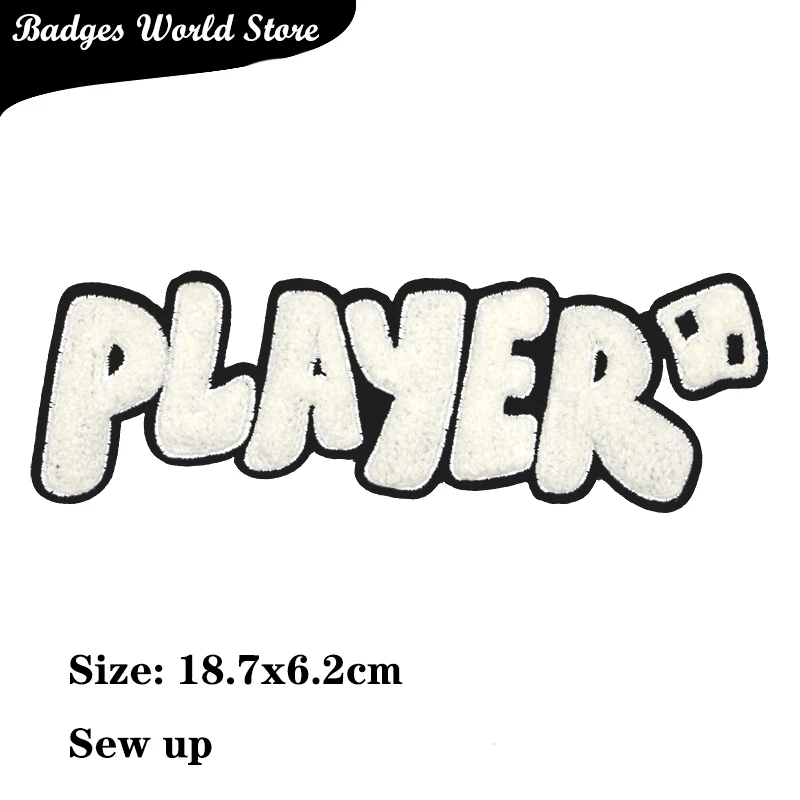 Lettere Dream Bear Player Word ciniglia Icon asciugamano ricamo Applique patch per abbigliamento ferro fai da te su badge sullo zaino