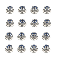 16Pcs M5 Alloy Motor Screw Nuts Nylon Insert Self Lock Flange Nut CW for RC FPV Racing Drone 2204 2205 2306 Brushless Motor
