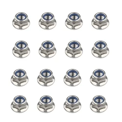 16Pcs M5 Alloy Motor Screw Nuts Nylon Insert Self Lock Flange Nut CW for RC FPV Racing Drone 2204 2205 2306 Brushless Motor