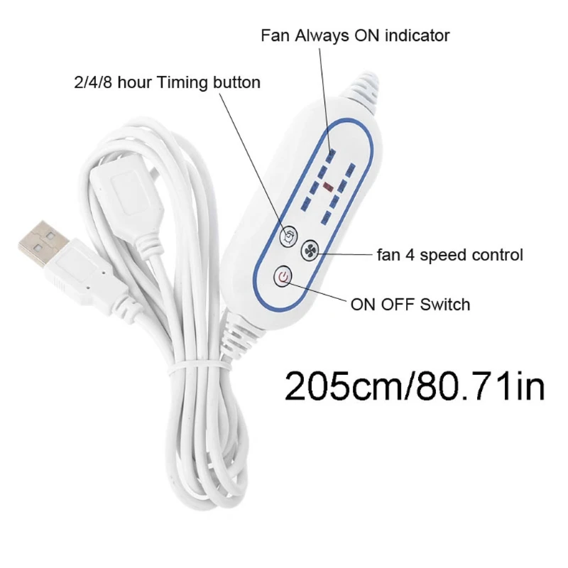 6 أوراق 5 فولت USB مروحة السقف برودة الهواء معلقة USB بالطاقة 16.5 بوصة خيمة المشجعين للتخييم في الهواء الطلق عنبر المنزل السرير