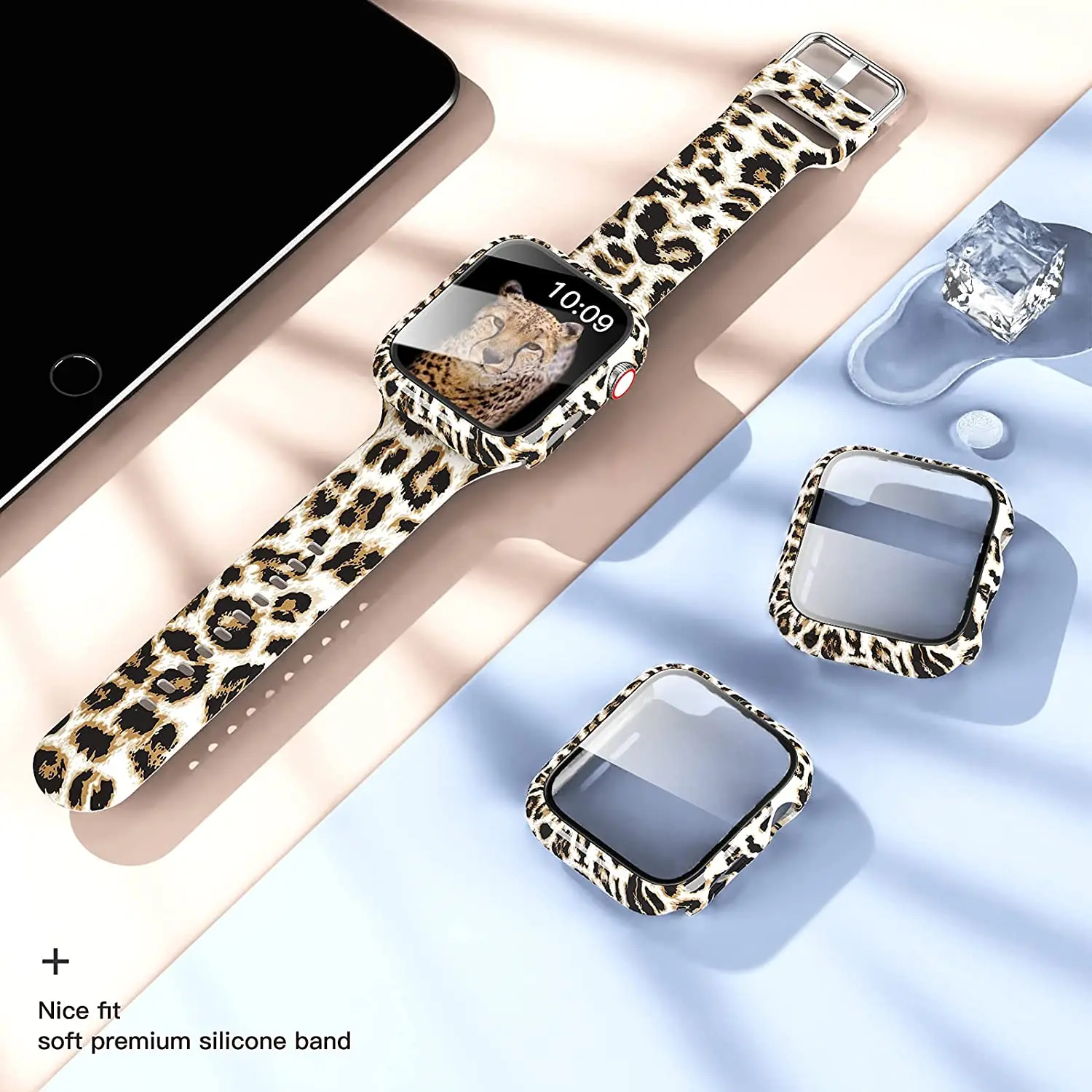 Glass+case pro jablko hodinky 44mm 40mm 42mm 38mm, plný obal natvrdo PC tlumič ochranný formulovat pro iwatch řada SE/6/5/4/3/2/1