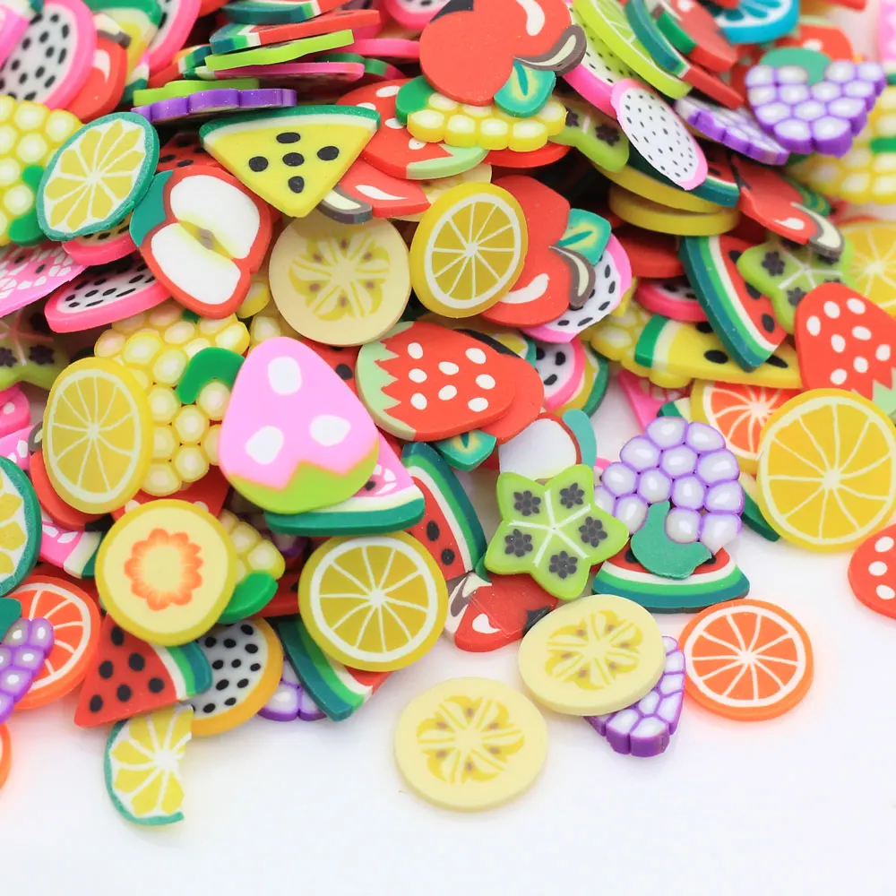 Polymerlk Assorted Fruit Slices For Craft Polymer Clay Fruits Slice For   Beads  Charms For 3D Nail Art Decor