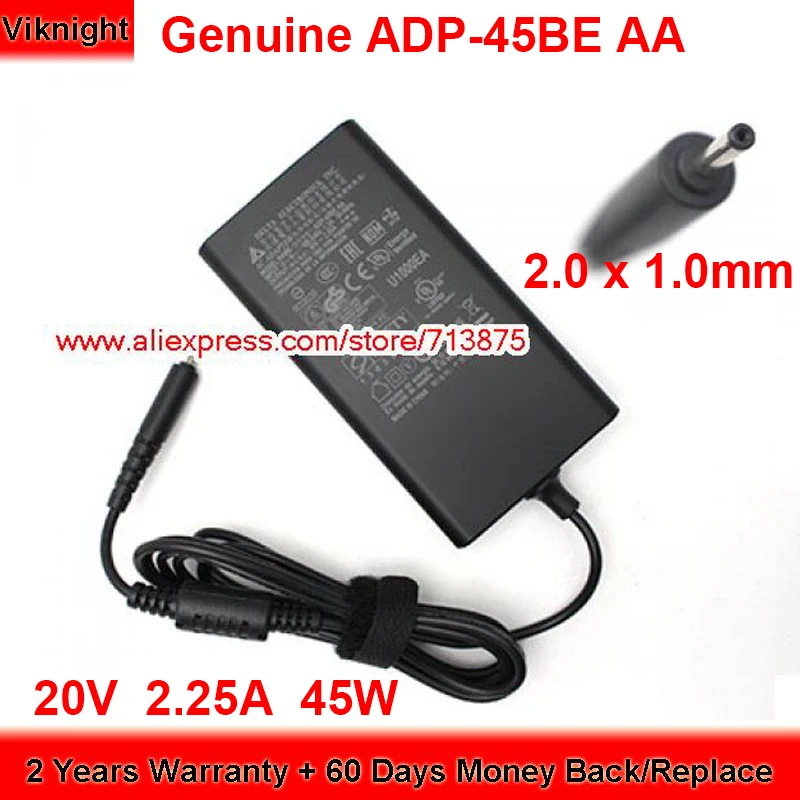 

Genuine Delta ADP-45BE AA 45W Charger 20V 2.25A AC Adapter for Intel ULTRABOOK HSBUB-SDS with 2.0 x 1.0mm Tip Power Supply