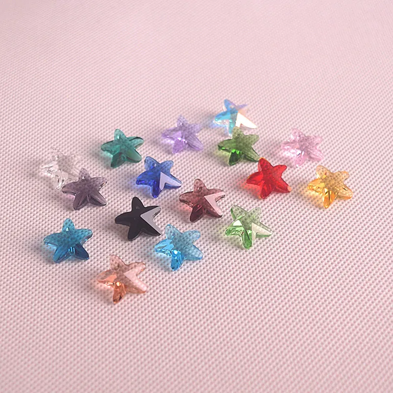 New Arrival Multicolor 14mm Crystal Glass Starfish Chandelier Stone Beads For DIY Jewelry Making DIY Christmas Tree Decoraiton