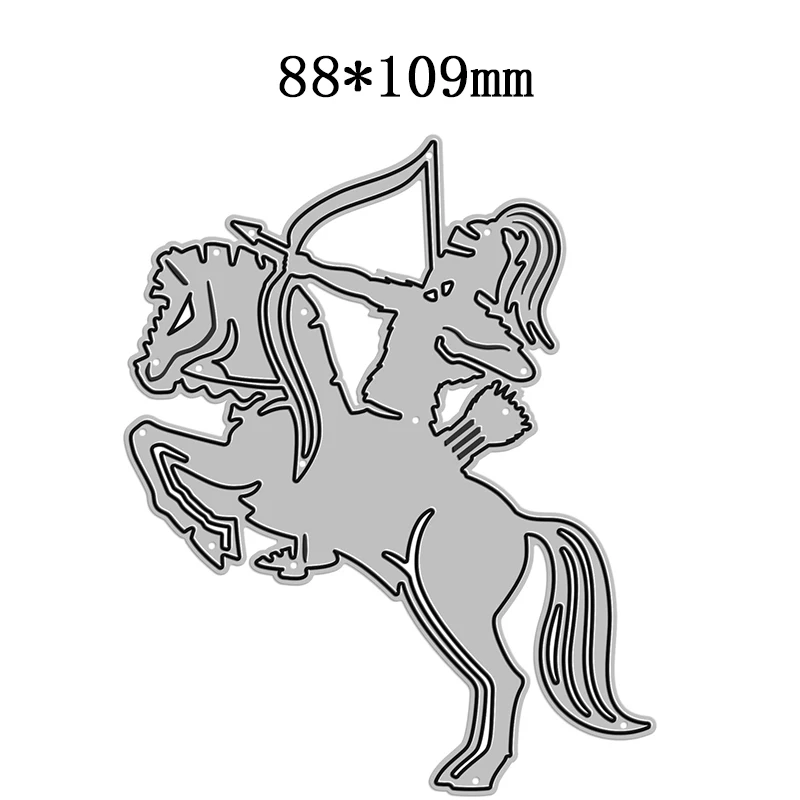 2021 New Horseback Archery Decoration Metal Cutting Dies for Scrapbooking Paper Craft and Card Making Embossing Decor No Stamps